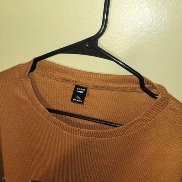 New Shein Leopard Color Block Blouse 2X - Picture 4 of 8